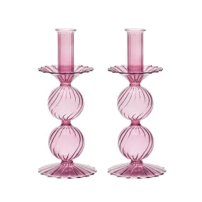 Bella Candleholders, Set of 2 Lavender