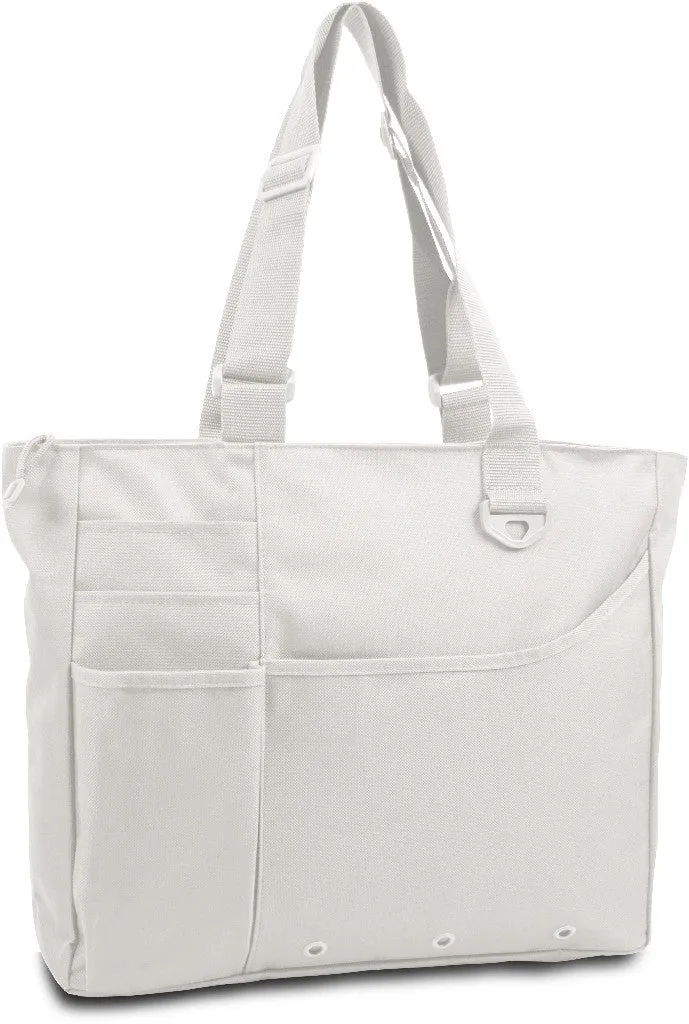 600 denier super feature tote - white Case of 24