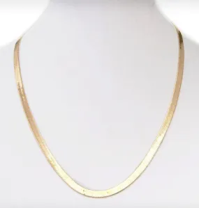 6mm gold herringbone necklace- 24 inch