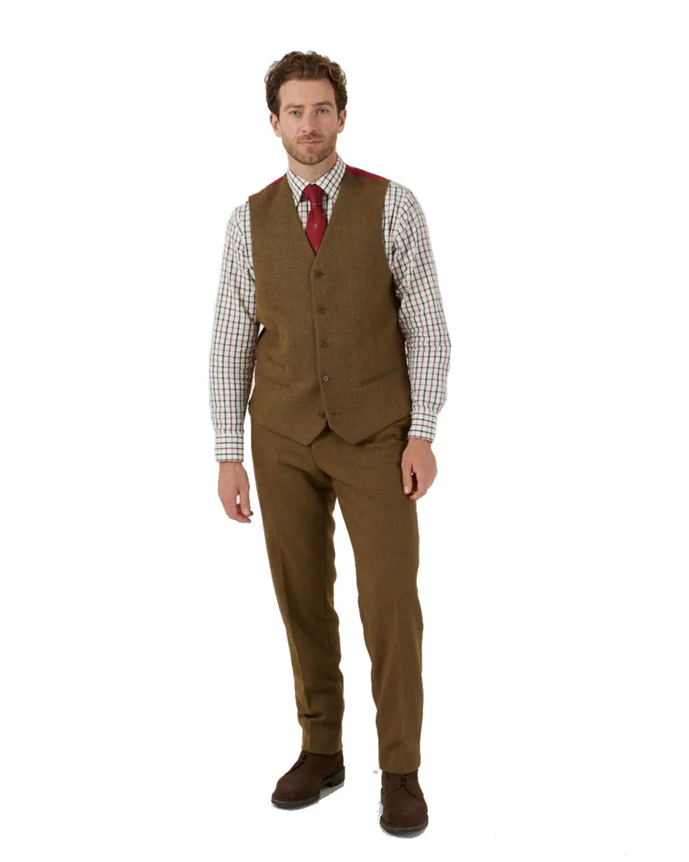 Alan Paine Mens Combrook Tweed Lined Back Waistcoat