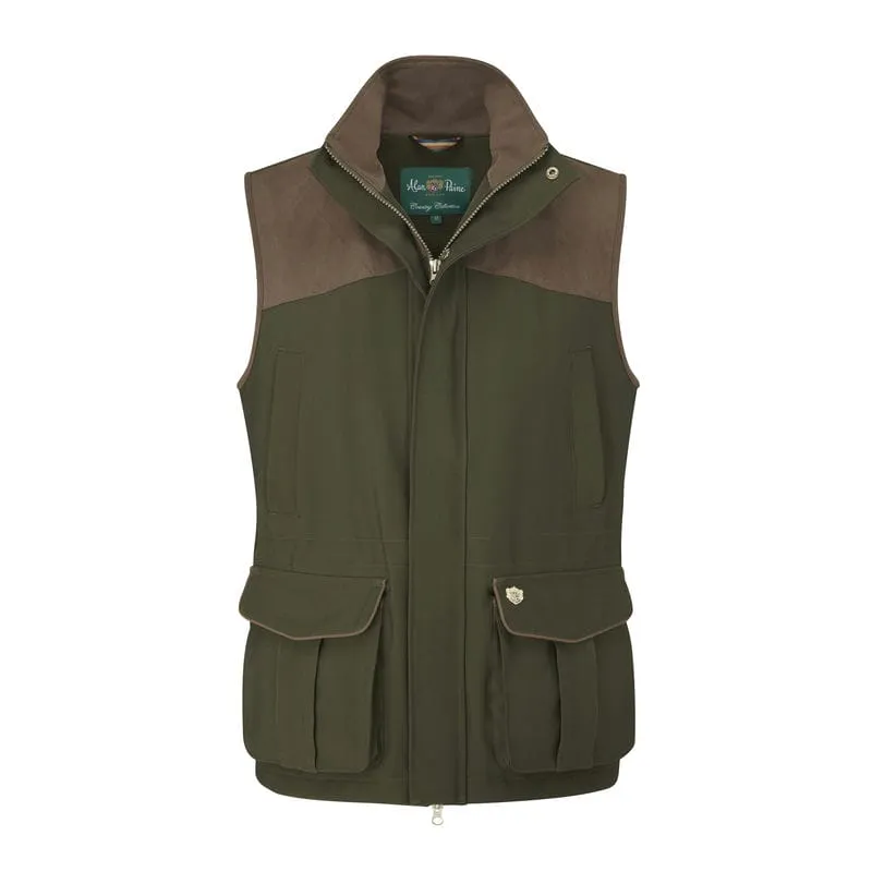 Alan Paine Stancombe Mens Waterproof Waistcoat - Olive