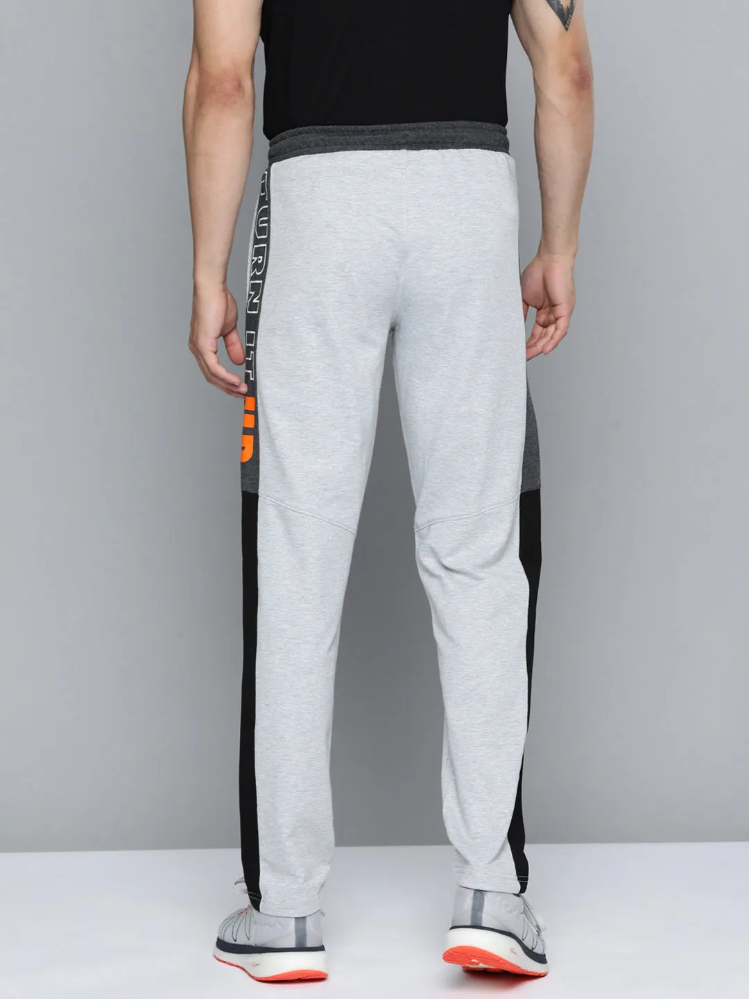 Alcis Men Grey Melange Printed Track Pants