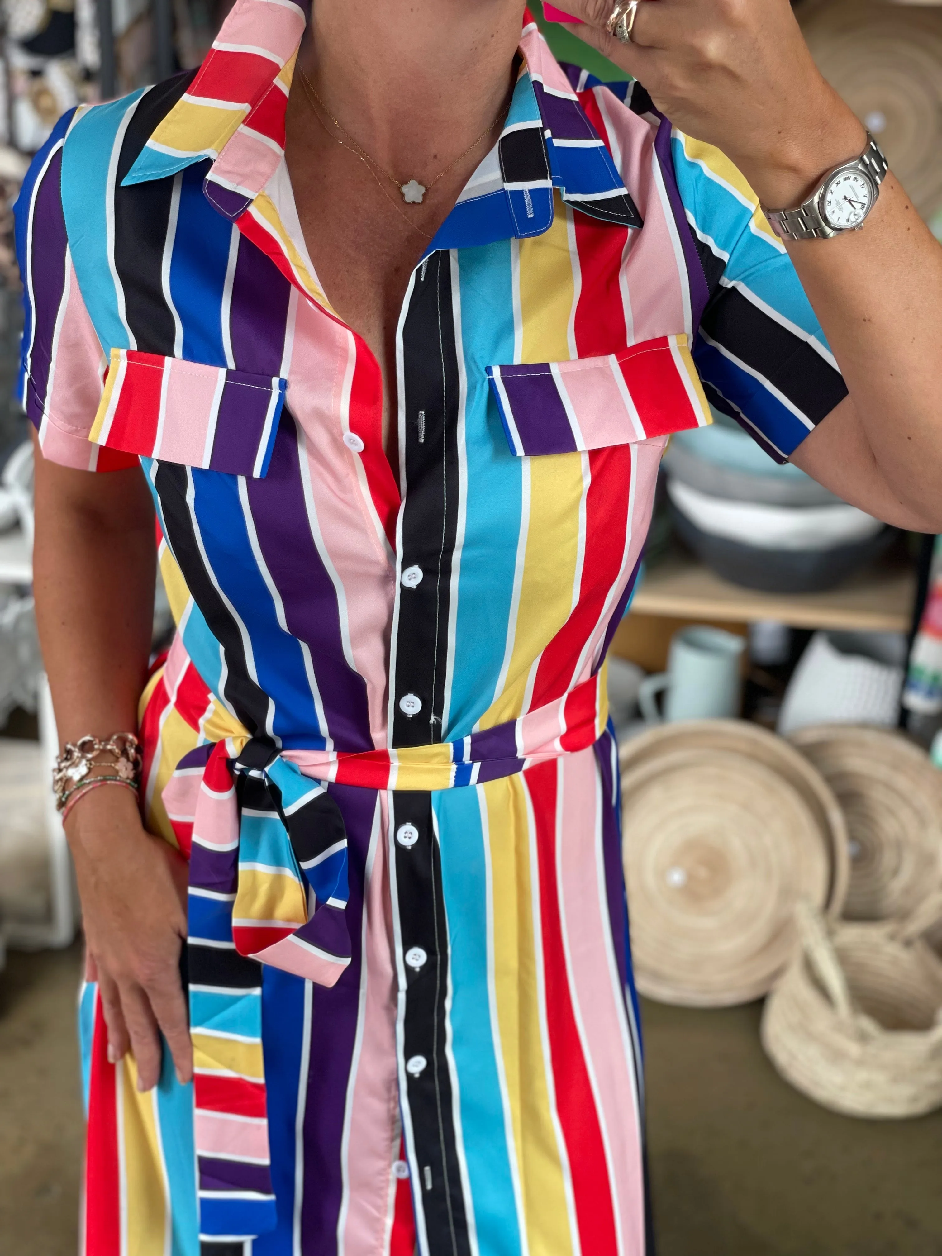 Allsorts stripe Shirt Dress