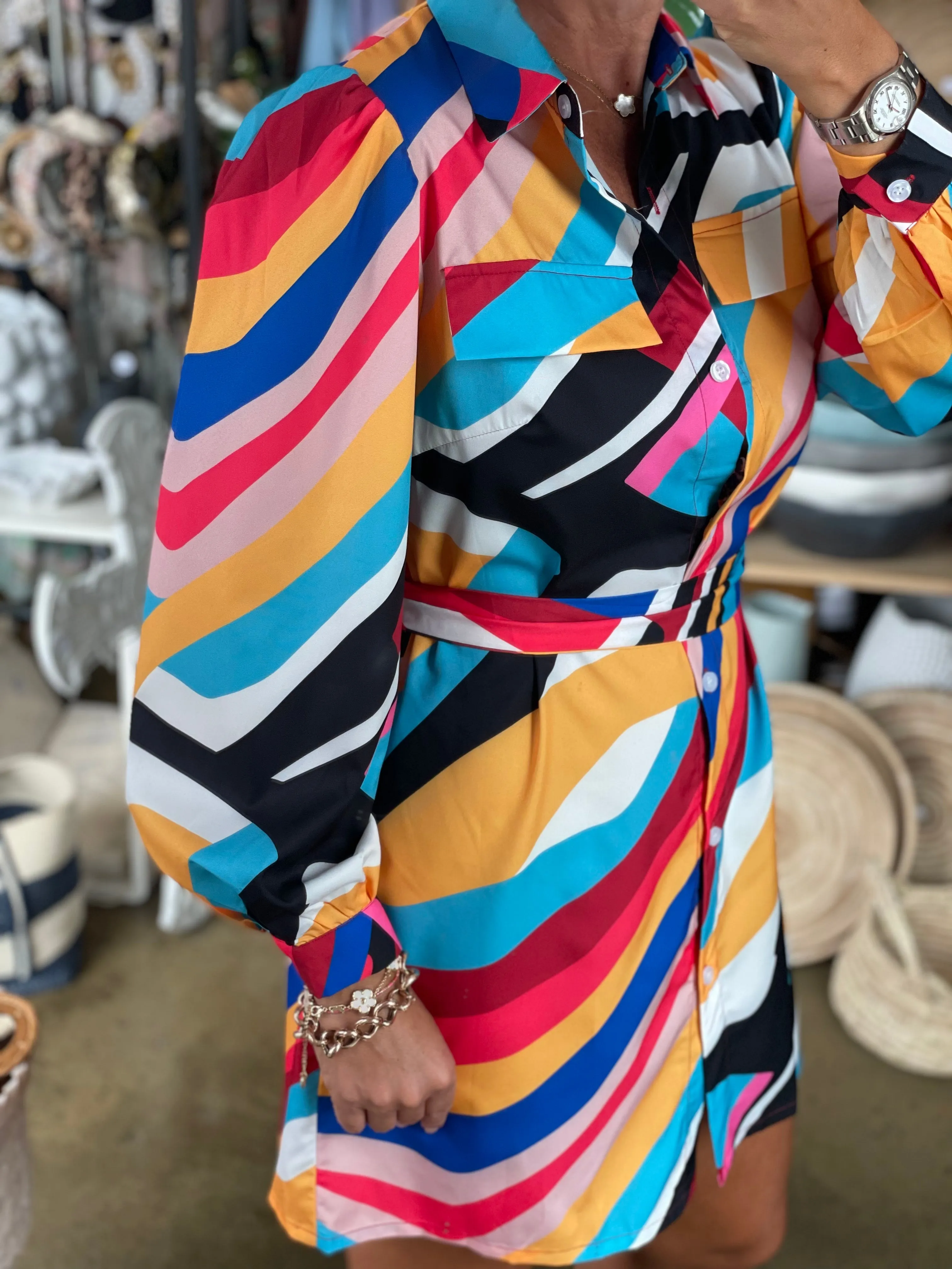 Allsorts Swirl Shirt Dress