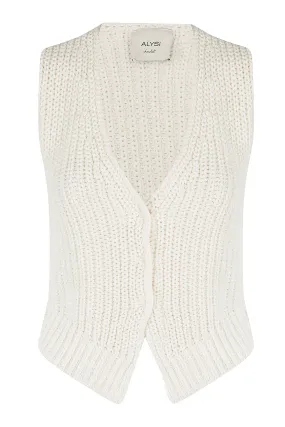 Alysi Knitted Gilet - Latte