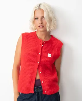 American Vintage East Chilli Pepper Sleeveless Cardigan Gilet