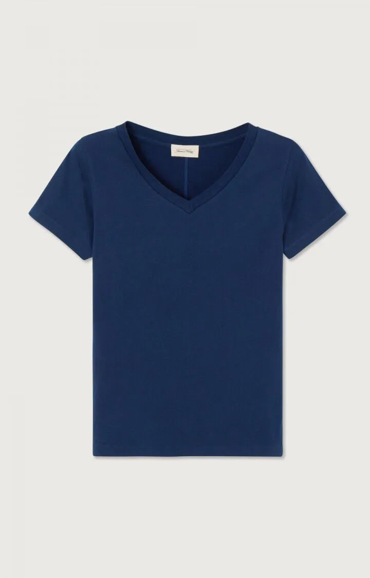 American Vintage V Neck Gamipy Tee in Navy