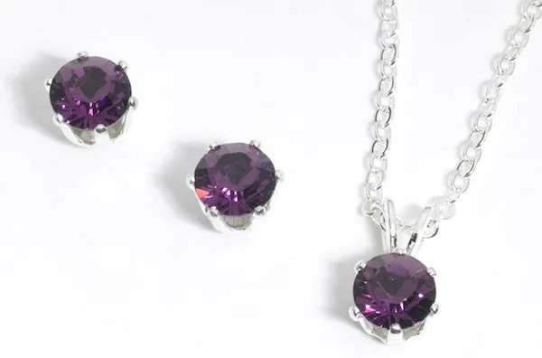 amethyst necklace and earring set Case of 3