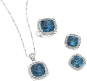 aquamarine 3 pc. cz set / size 9 Case of 2