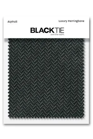 Asphalt Herringbone Fabric Swatch