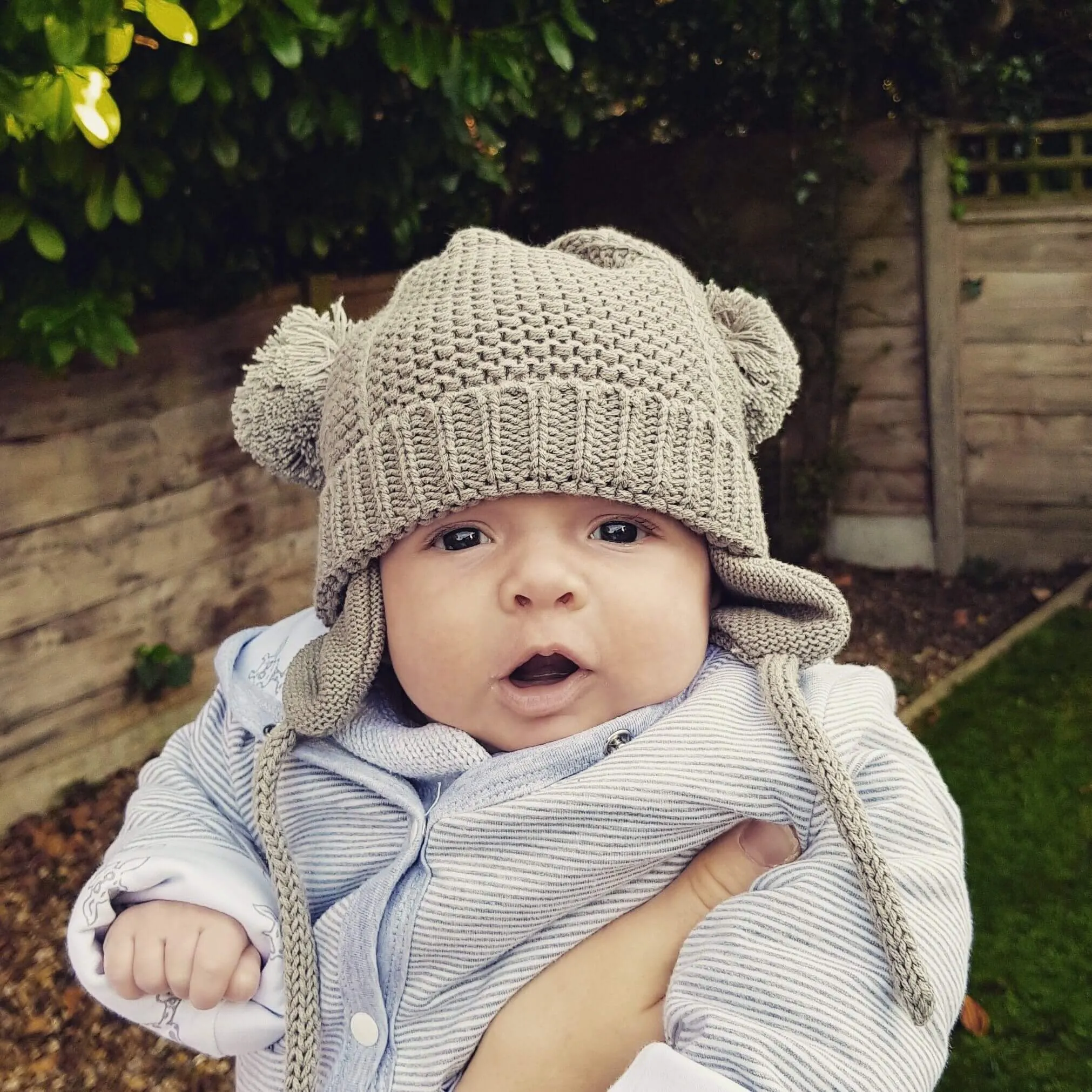 Baby Bobble Hat - Grey