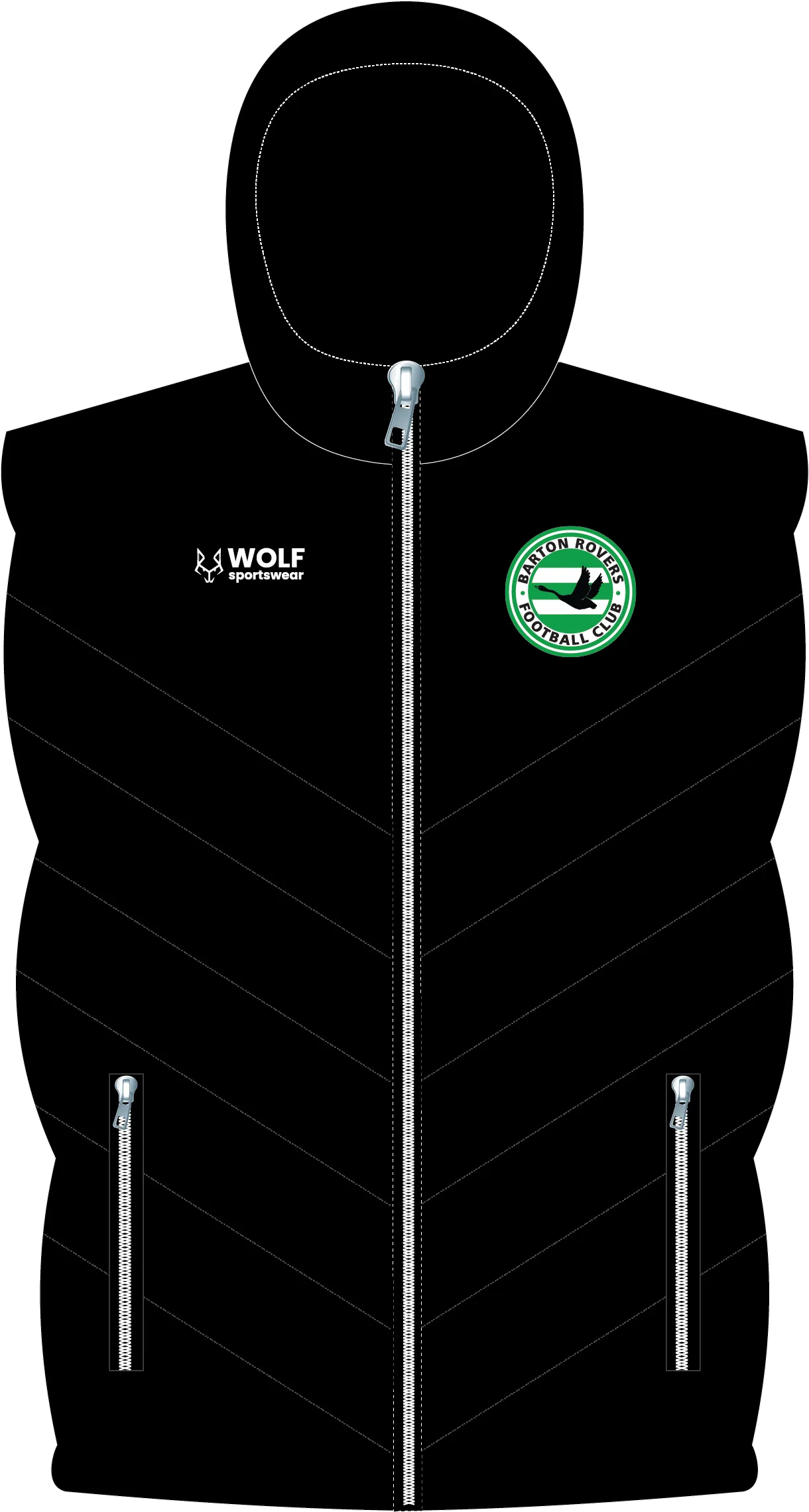 Barton Rovers Gilet (Hooded)