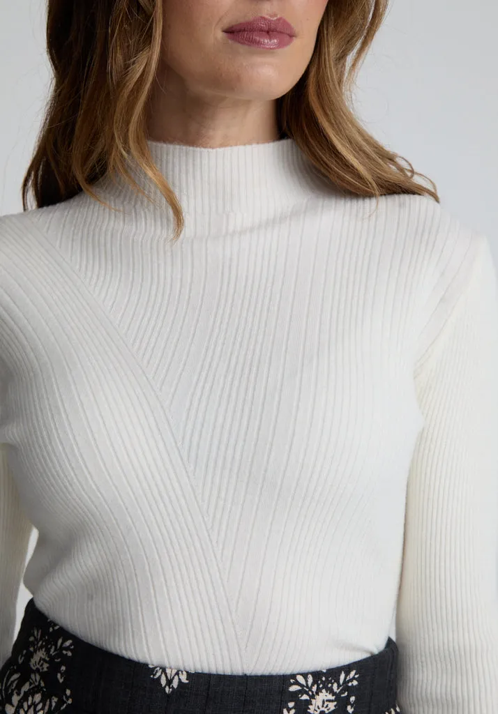 Beatrice Roll Neck Jumper In White