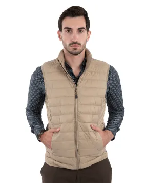 Beige Wadded Gilet