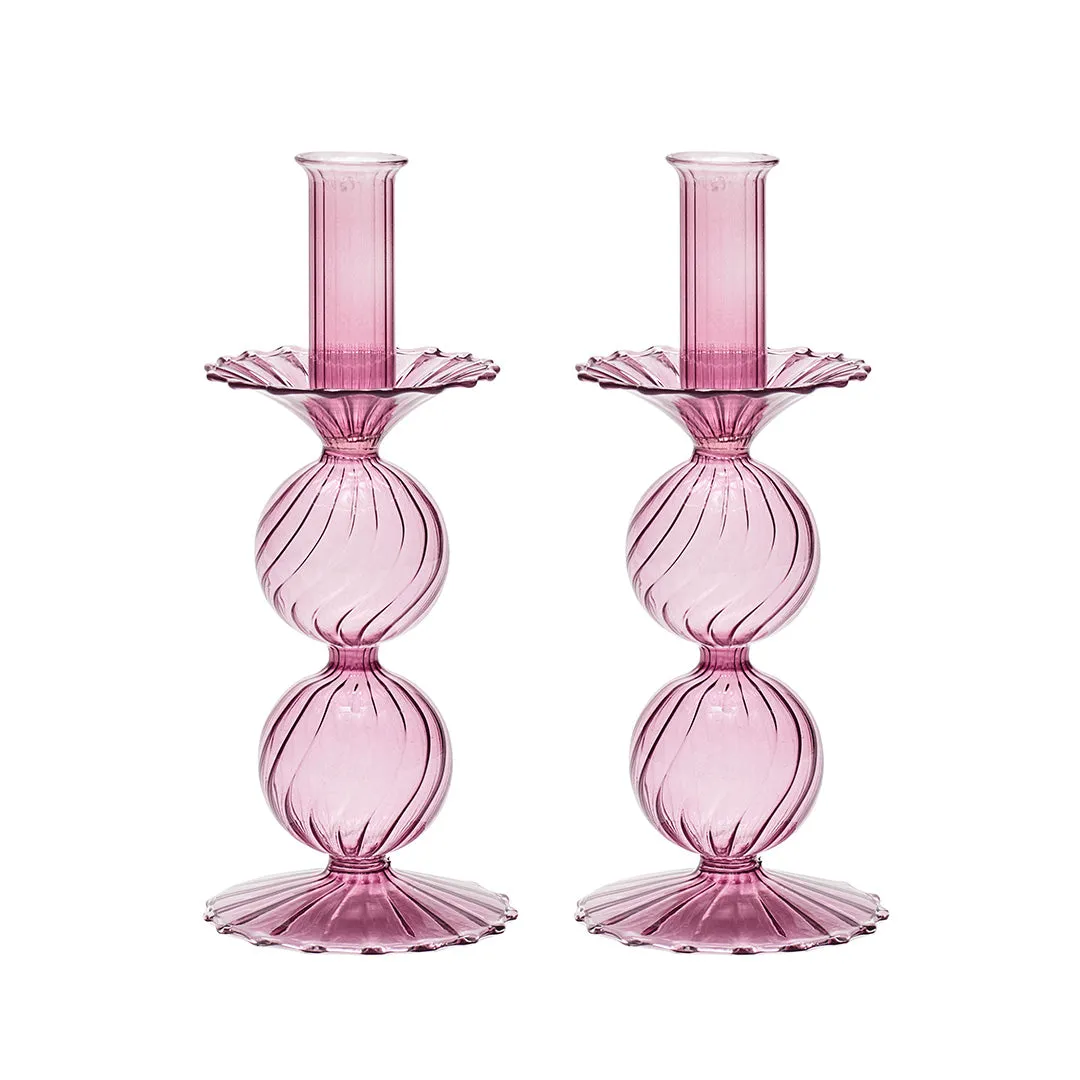 Bella Candleholders, Set of 2 Lavender