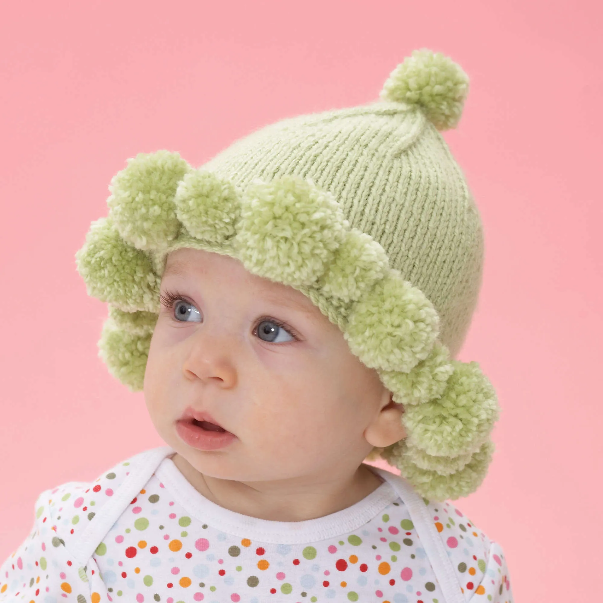 Bernat Knit Pompom Baby Hat