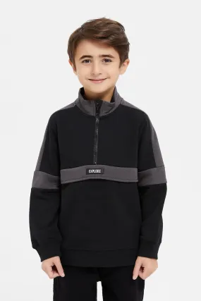 Boys Black Oversize Sweatshirt