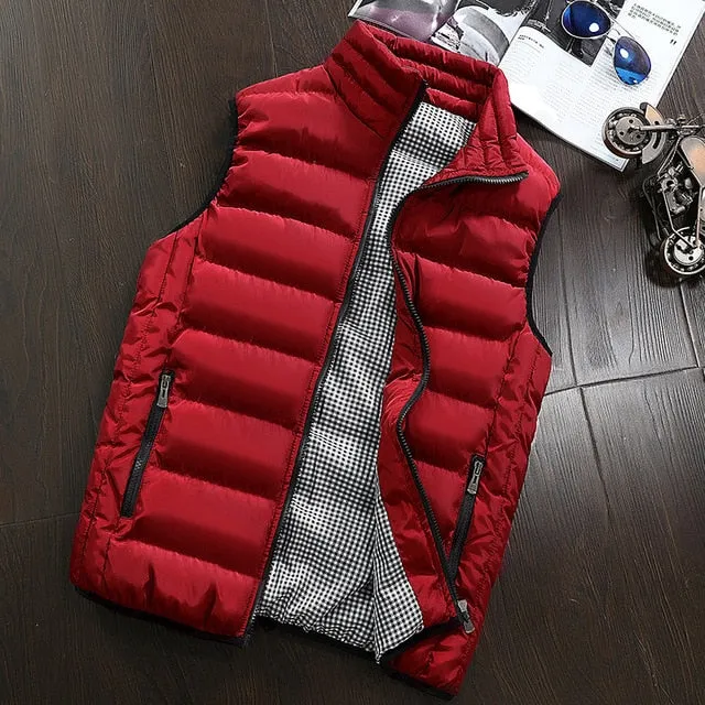 Brand Clothing Vest Jacket Mens New Autumn Warm Sleeveless Jacket Male Winter Casual Waistcoat Men Vest Plus Size Veste Homme