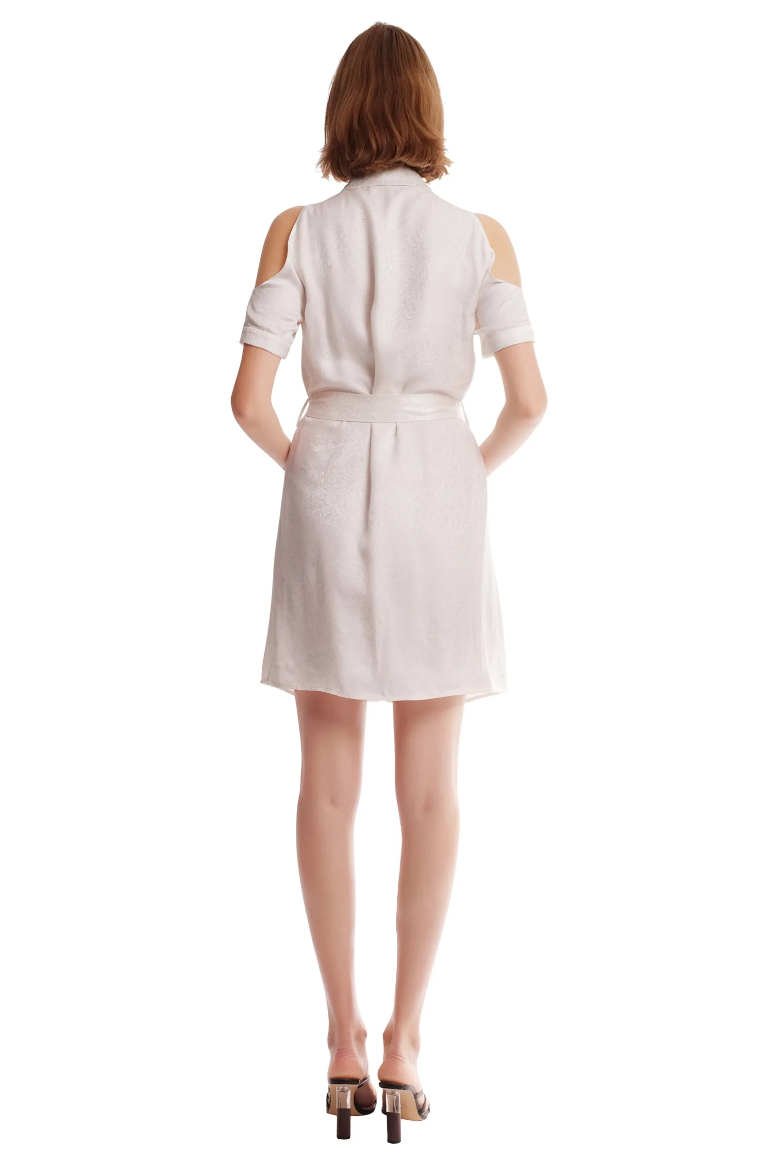 Brittany Shoulder Cutout Shirt Dress