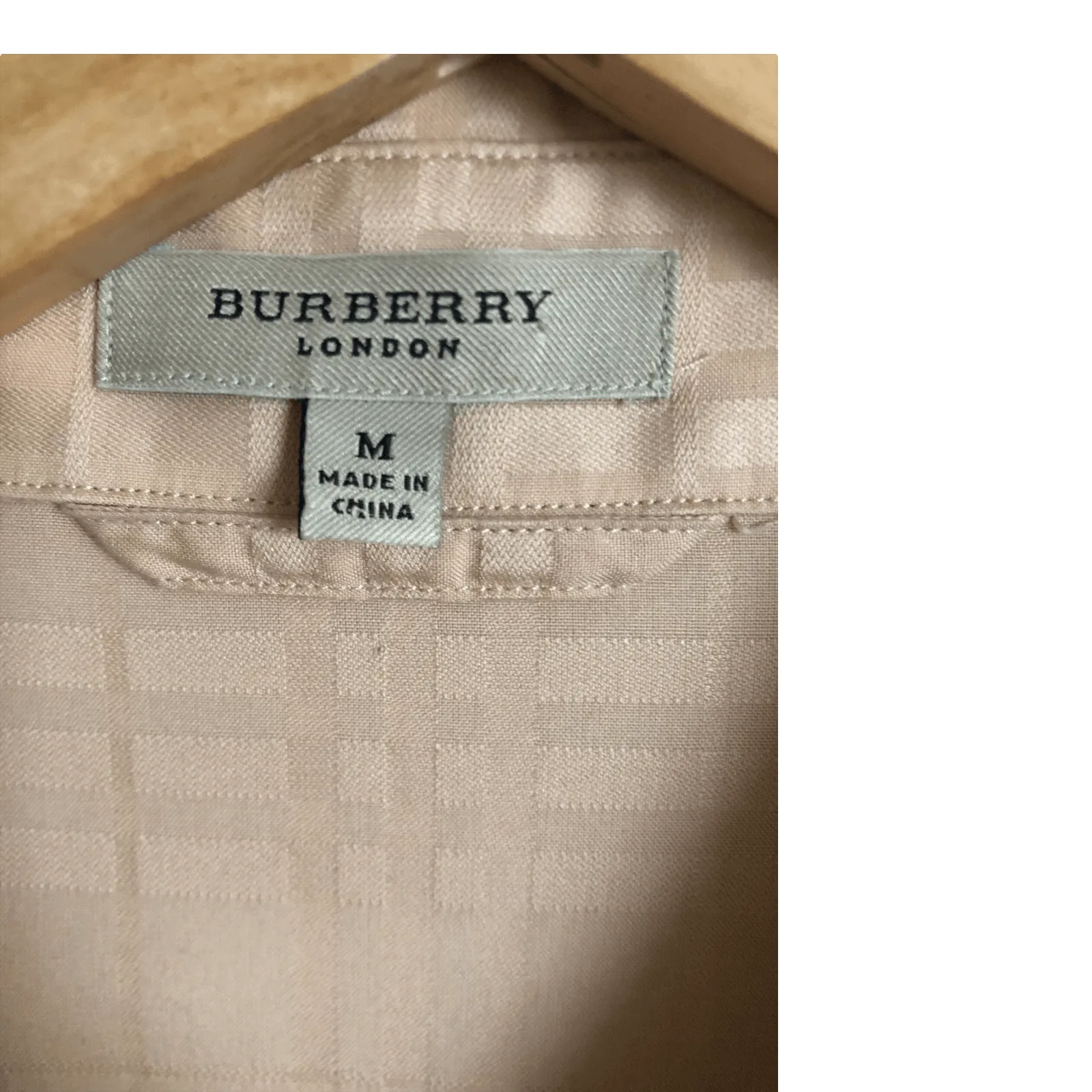 Burberry London 100% Cotton Short Sleeve Designer Shirt Dress Beige Size M