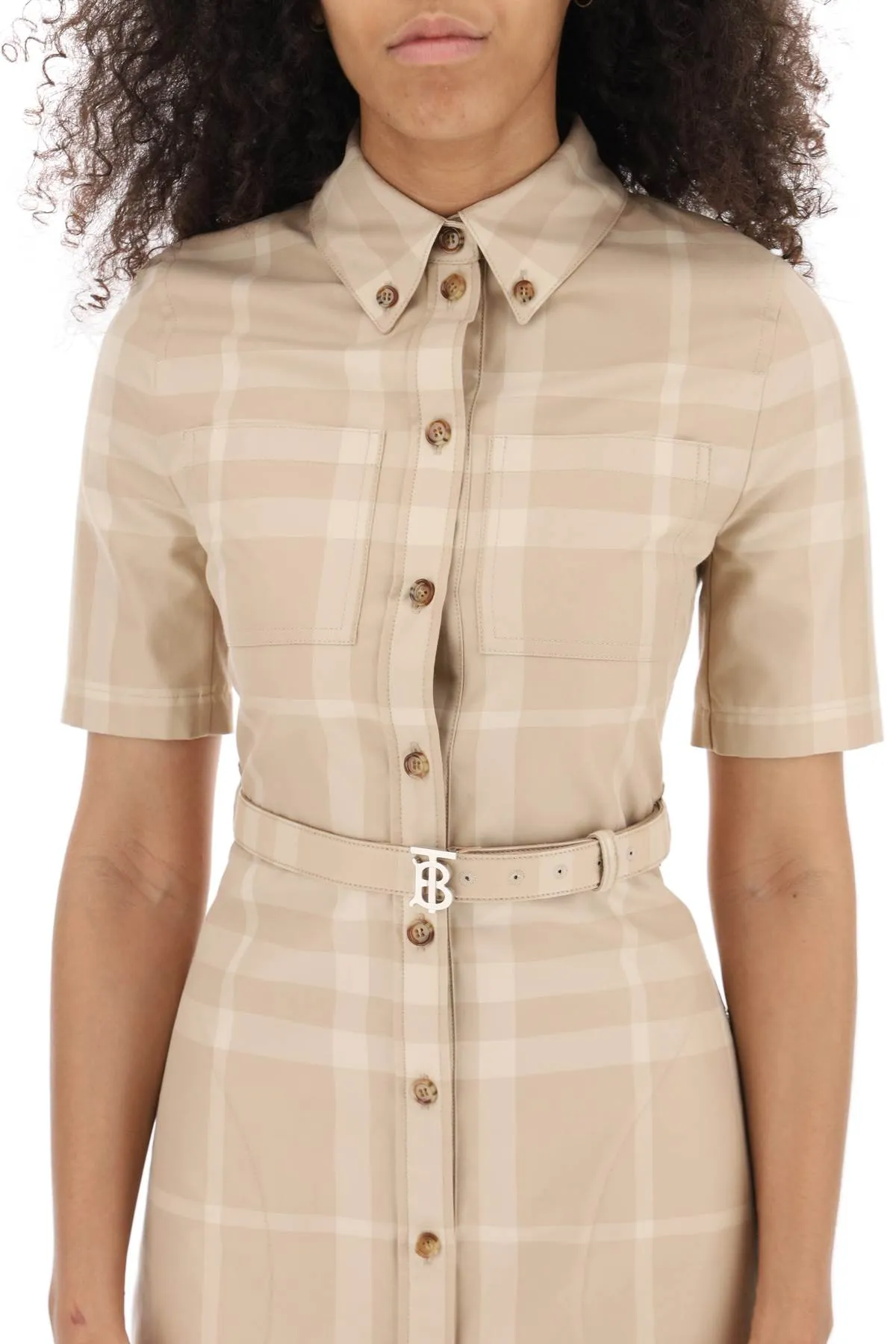 Burberry tartan gabardine shirt dress