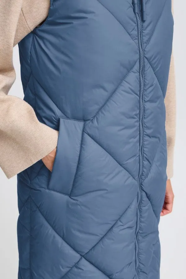 b.young Blue Horizon Gilet Long Puffer Jacket