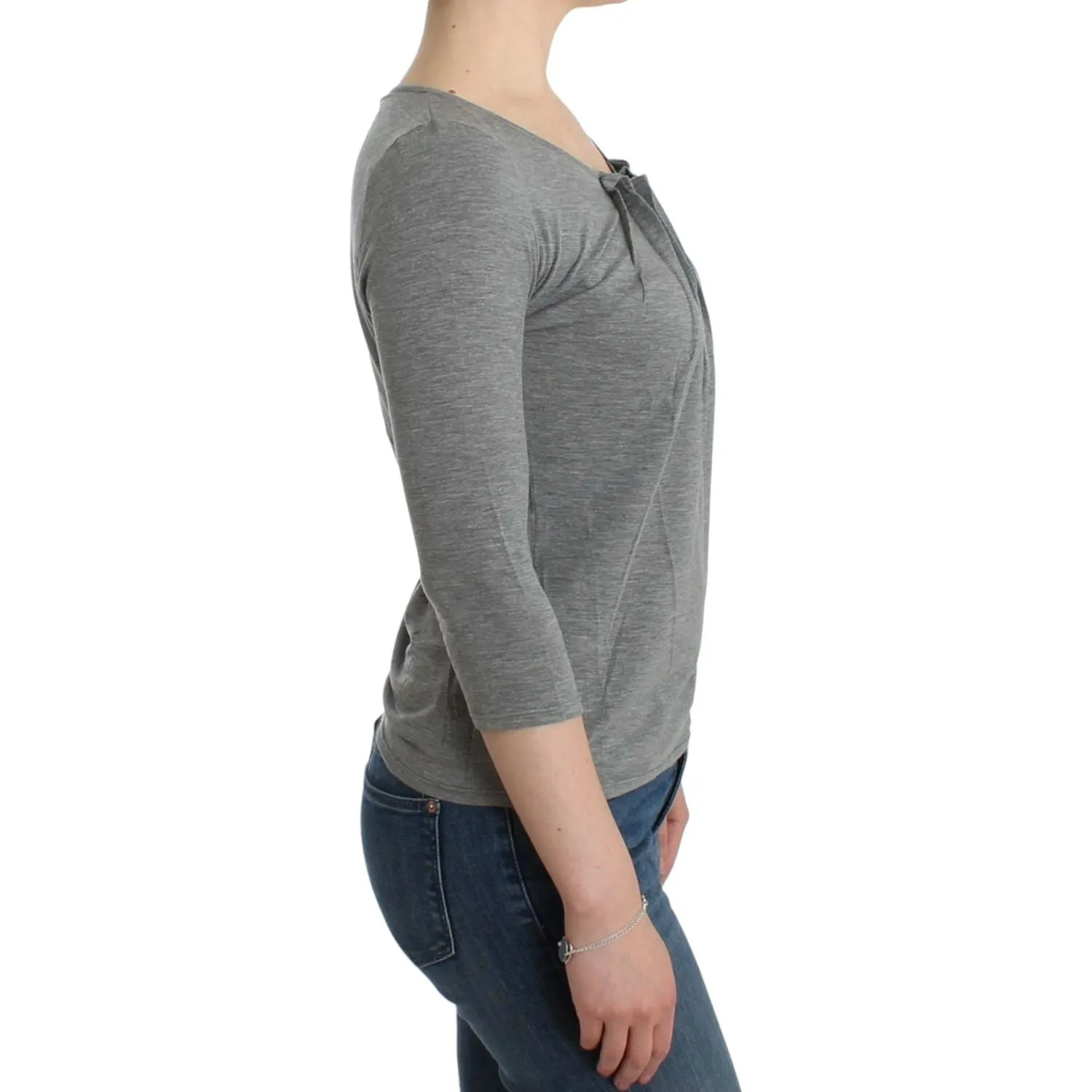 Cavalli Elegant Gray Cashmere-Blend Jumper