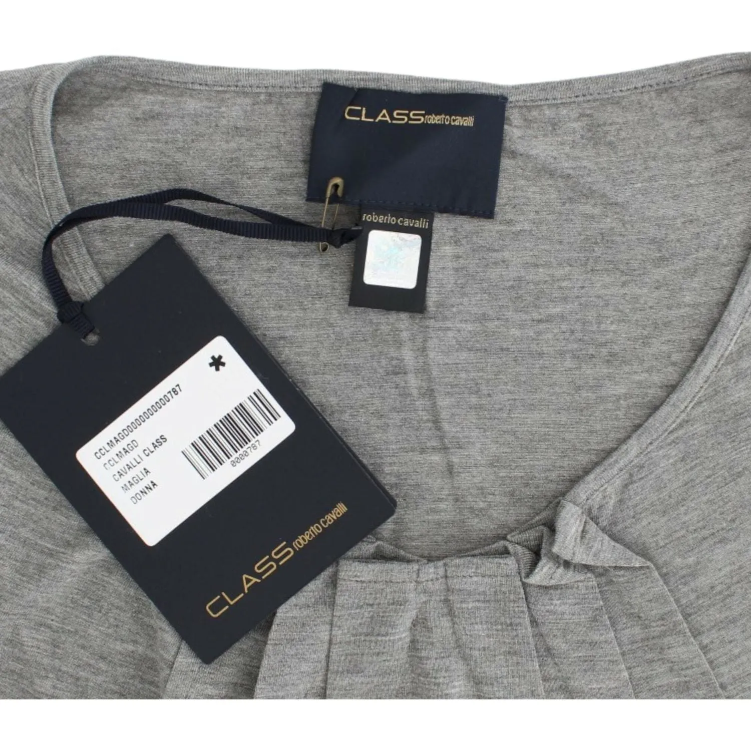 Cavalli Elegant Gray Cashmere-Blend Jumper