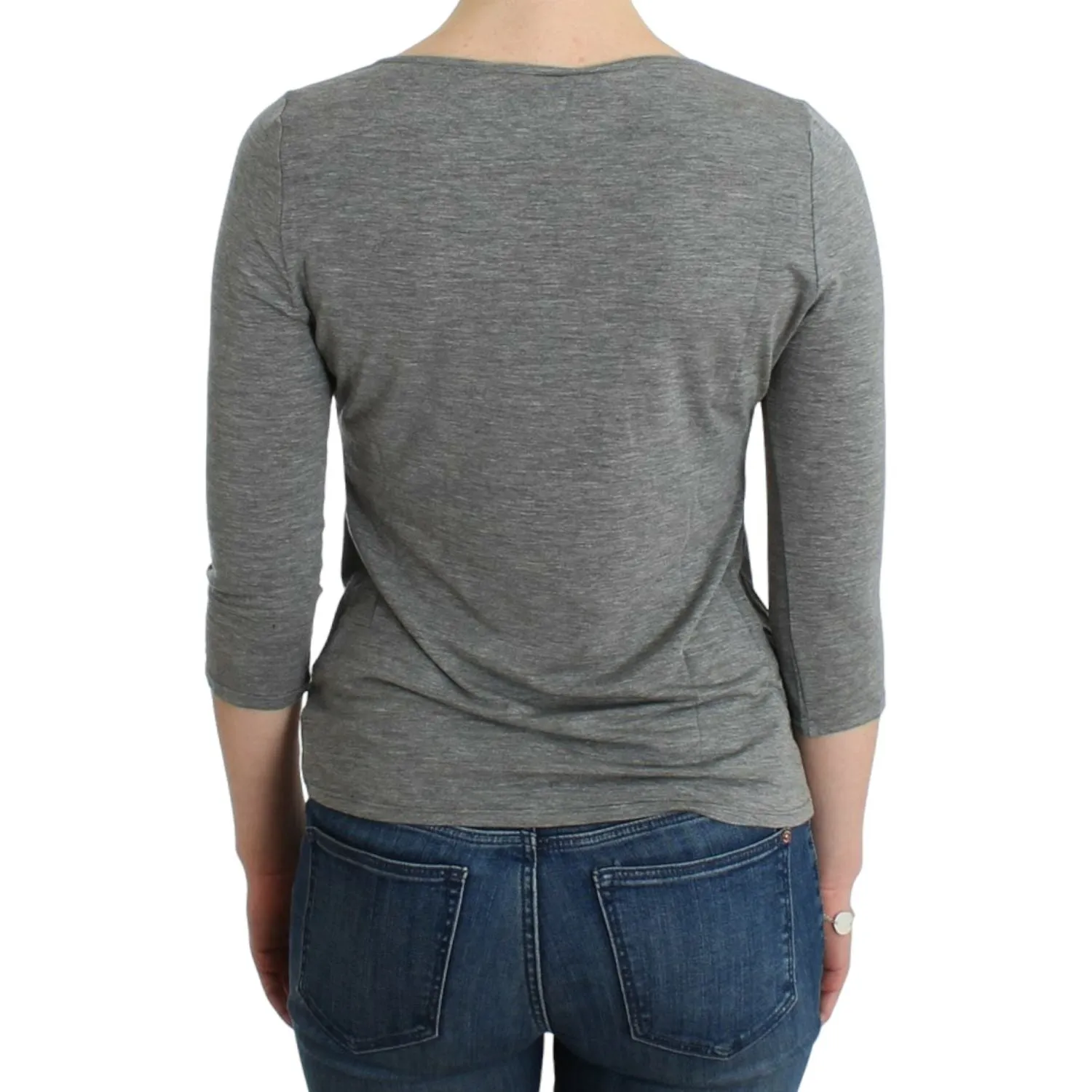 Cavalli Elegant Gray Cashmere-Blend Jumper