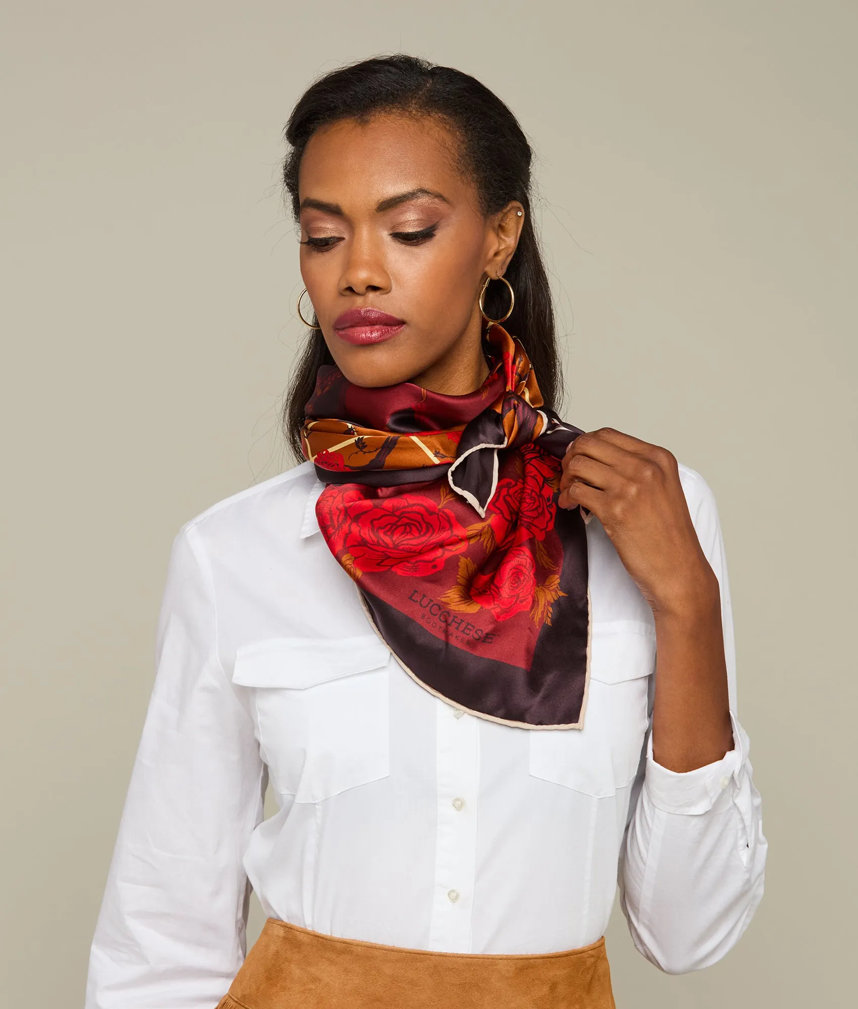 Cavalry Rose Scarf :: Burgundy