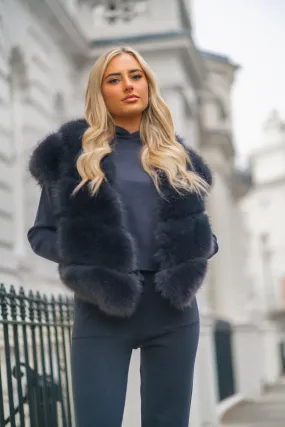 Charcoal Premium Faux Fur Gilet