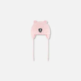 Deux Par Deux Knit Hat with Ear Flaps - Coral Cloud