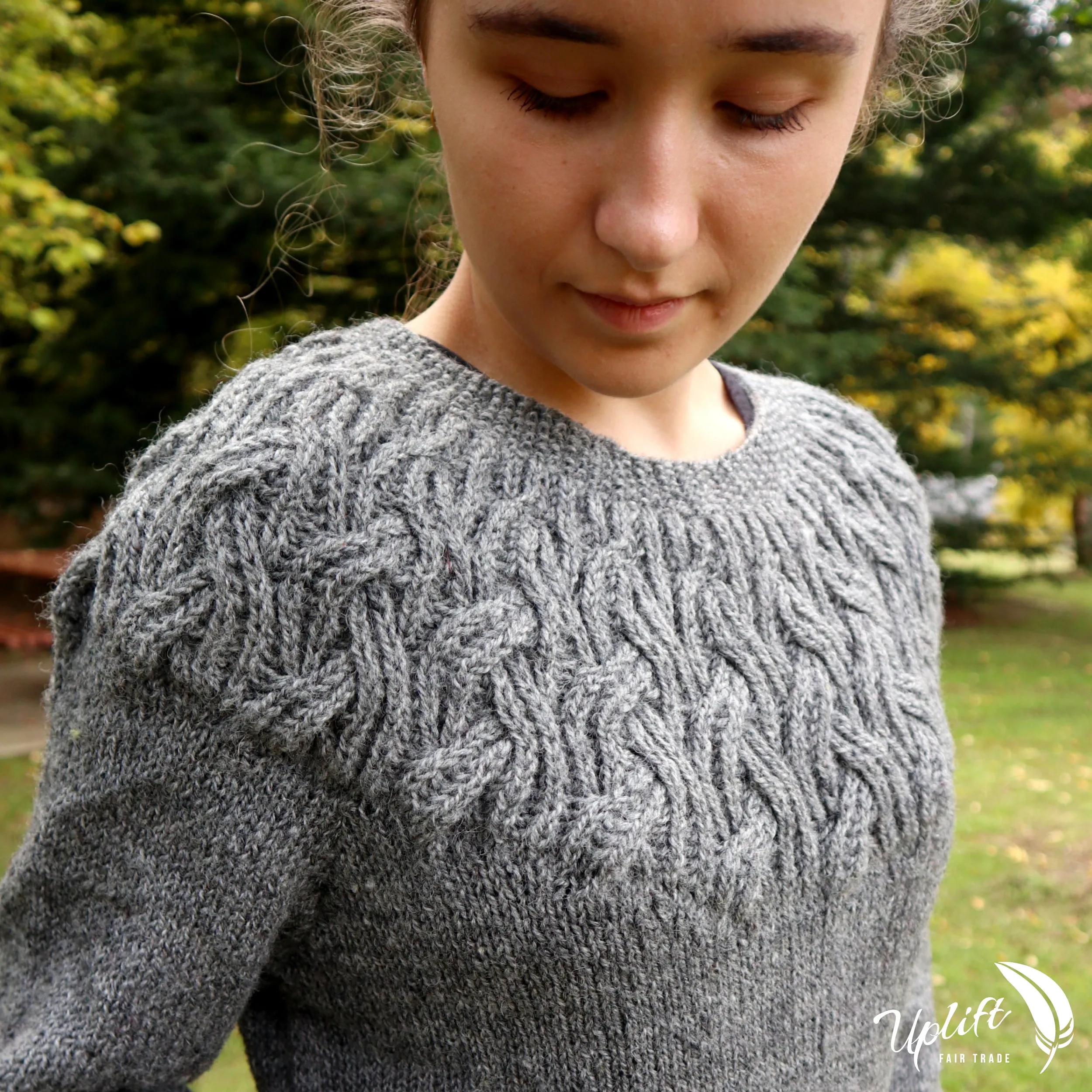 Fair Trade Ethical Women's Woollen Jumper with Yoke