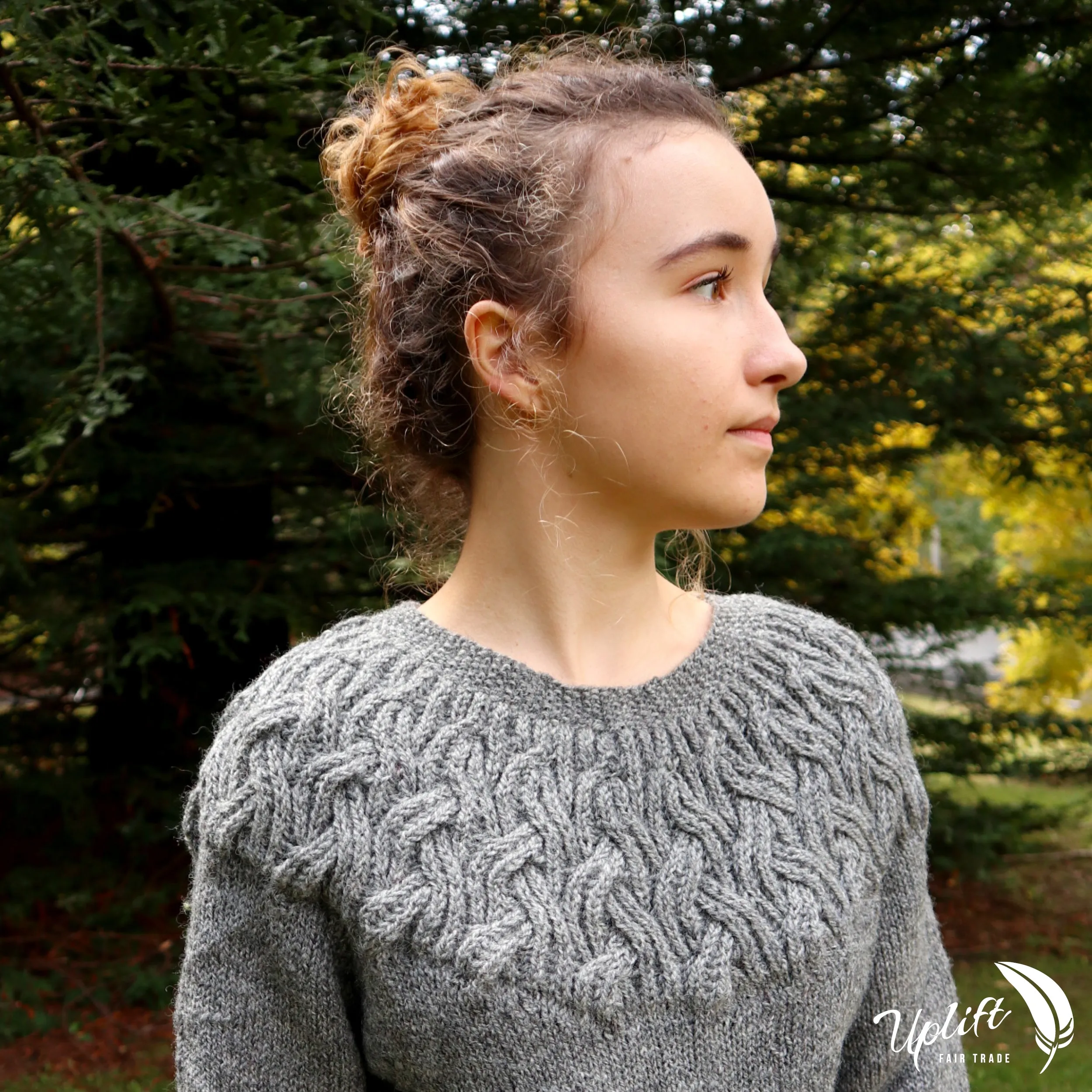 Fair Trade Ethical Women's Woollen Jumper with Yoke