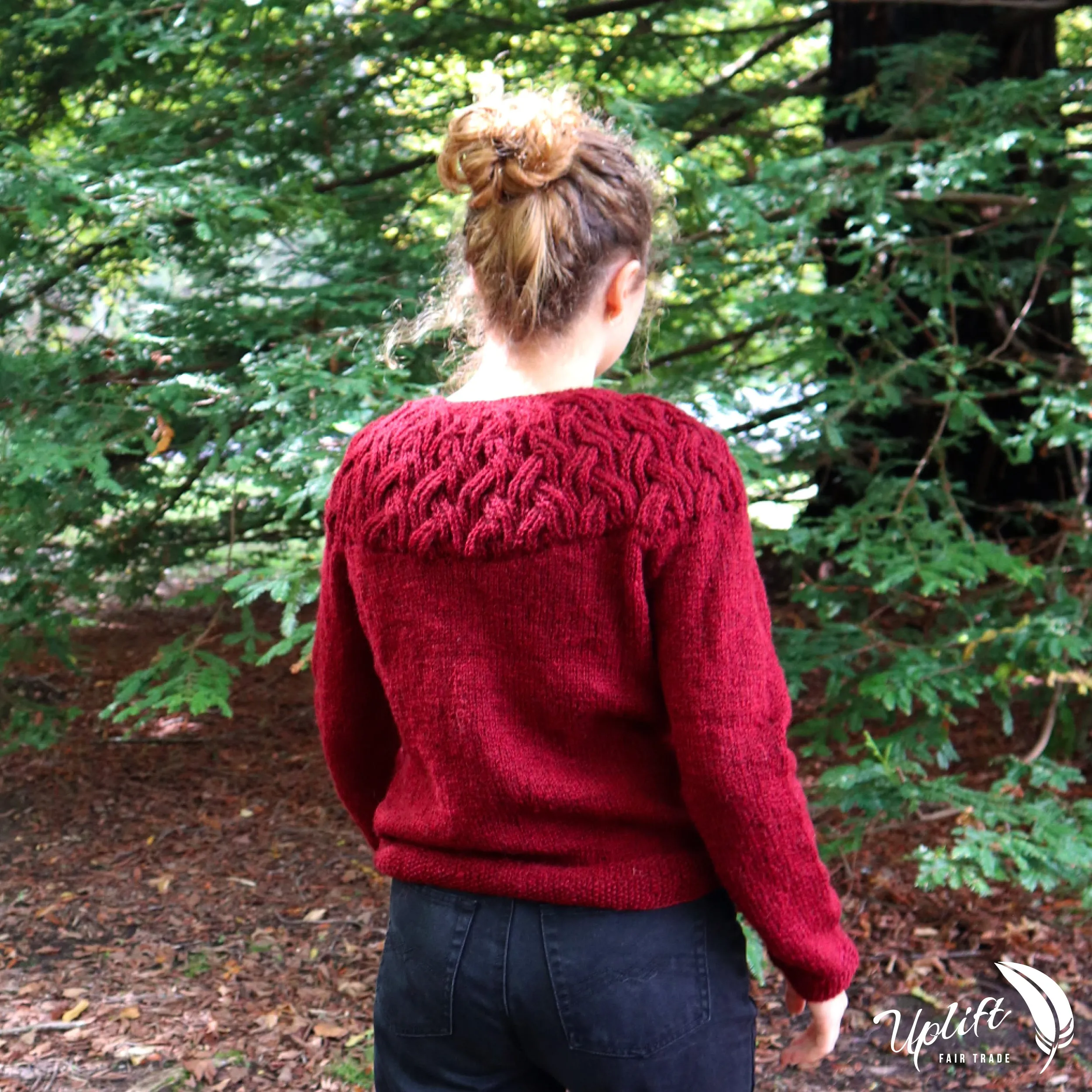 Fair Trade Ethical Women's Woollen Jumper with Yoke