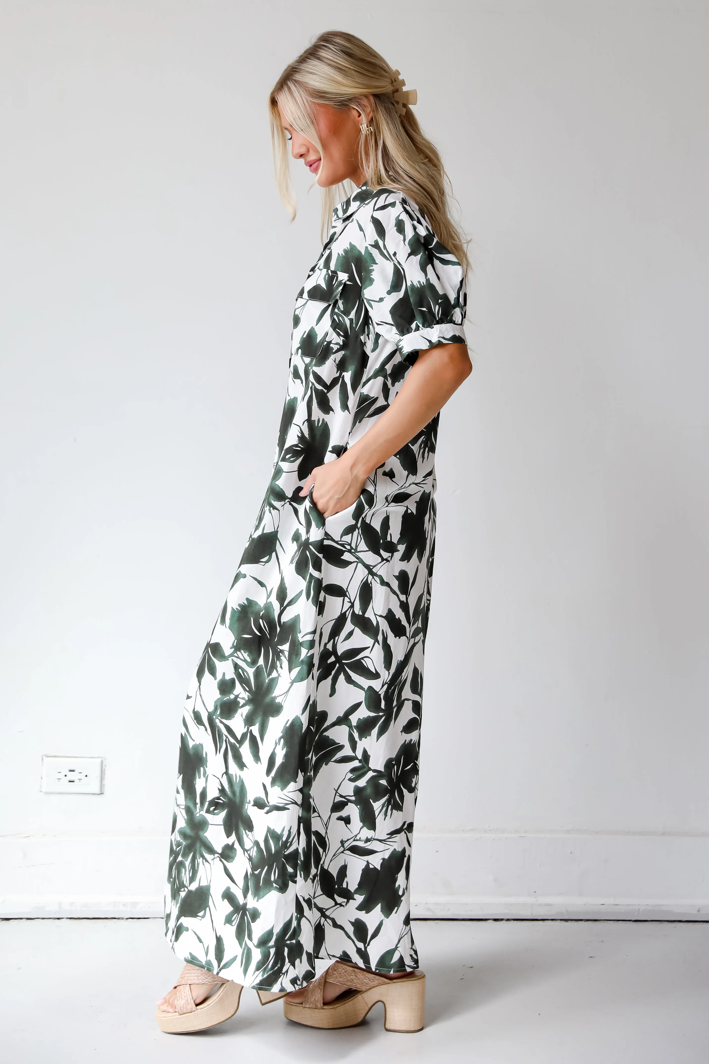 FINAL SALE - Darling Attraction Ivory Floral Maxi Dress