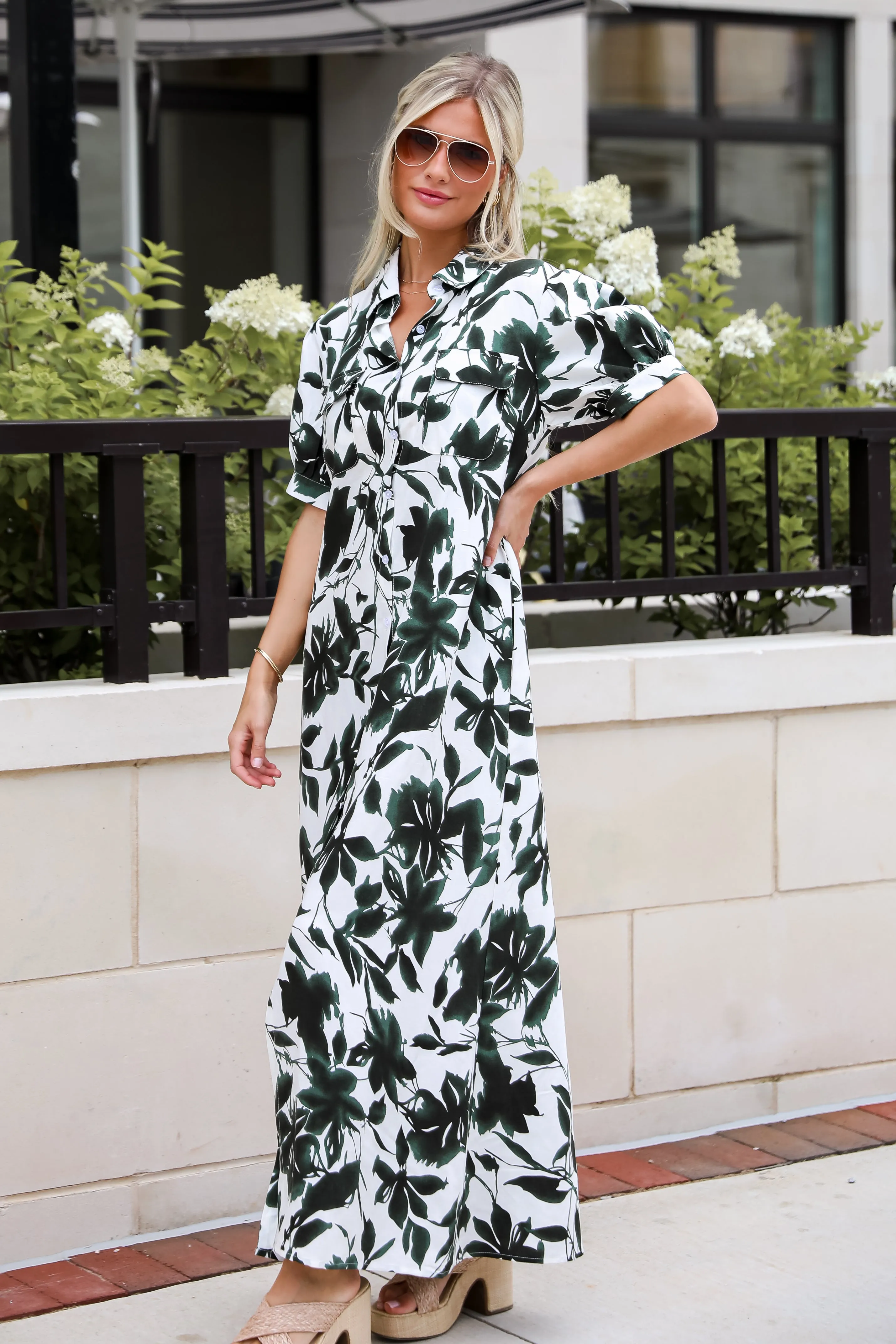 FINAL SALE - Darling Attraction Ivory Floral Maxi Dress