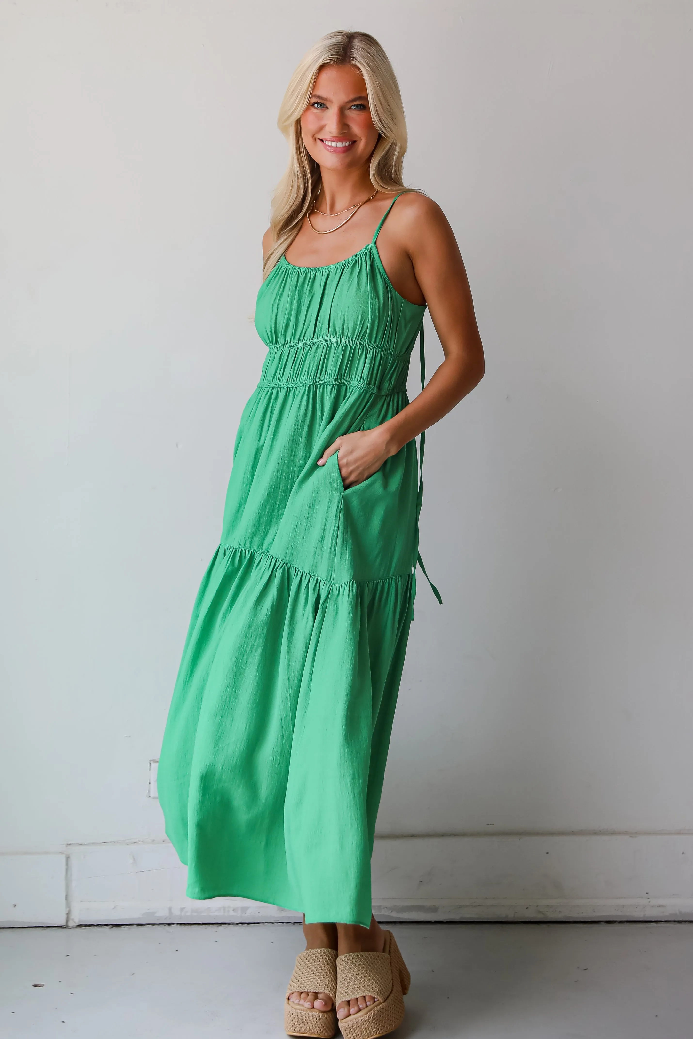 FINAL SALE - Delightful Sweetness Green Maxi Dress