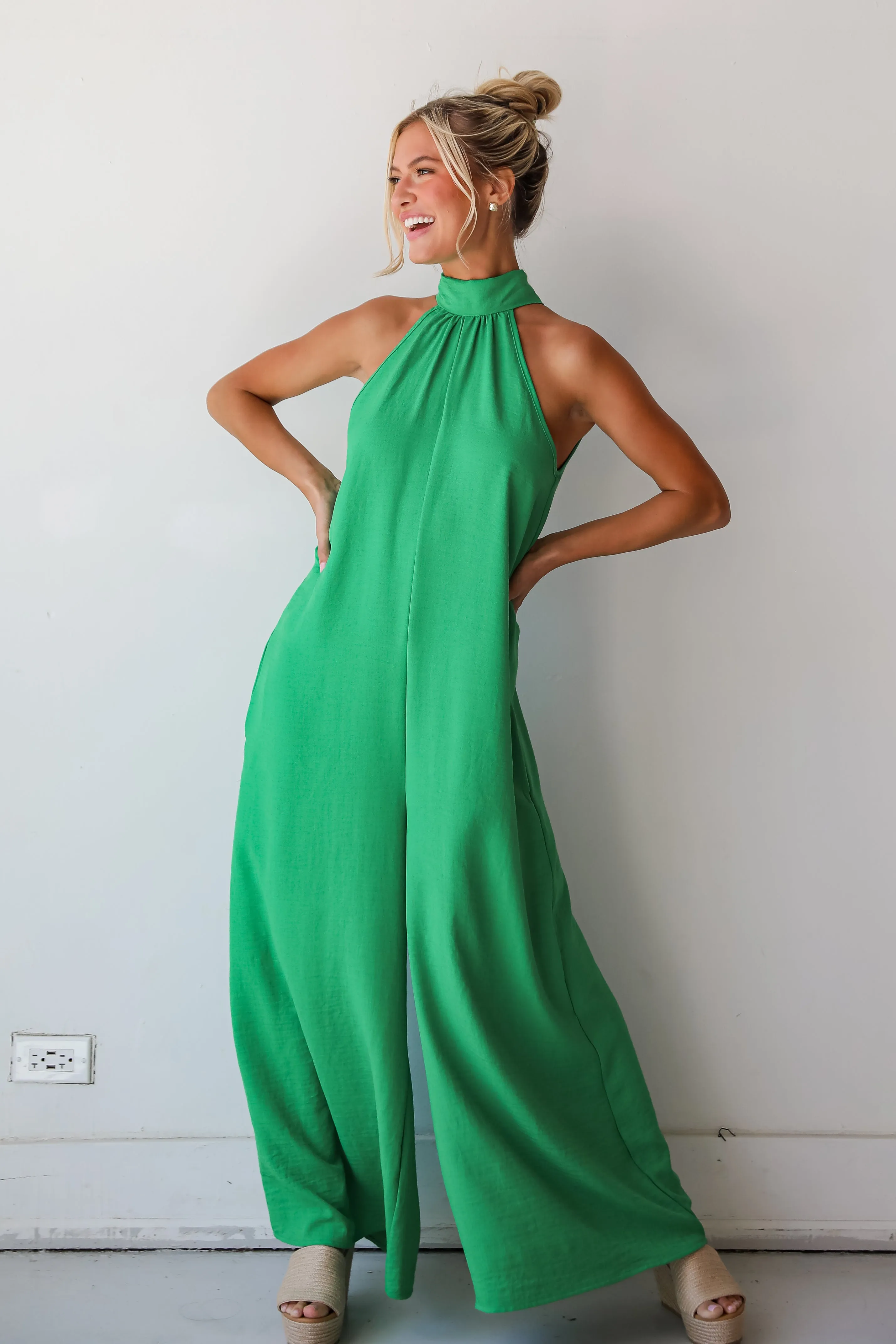 FINAL SALE - Enticing Behavior Green Jumpsuit