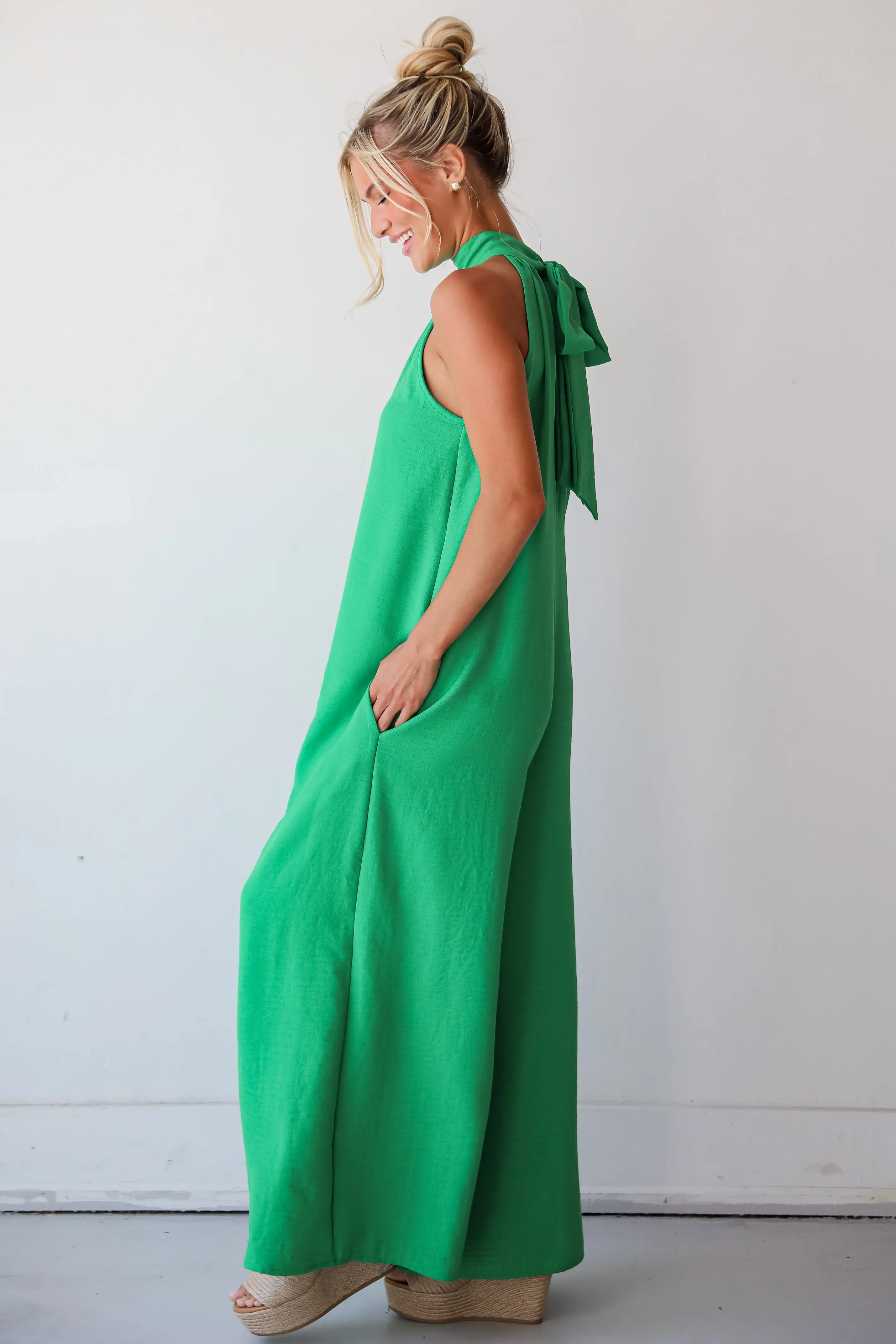 FINAL SALE - Enticing Behavior Green Jumpsuit