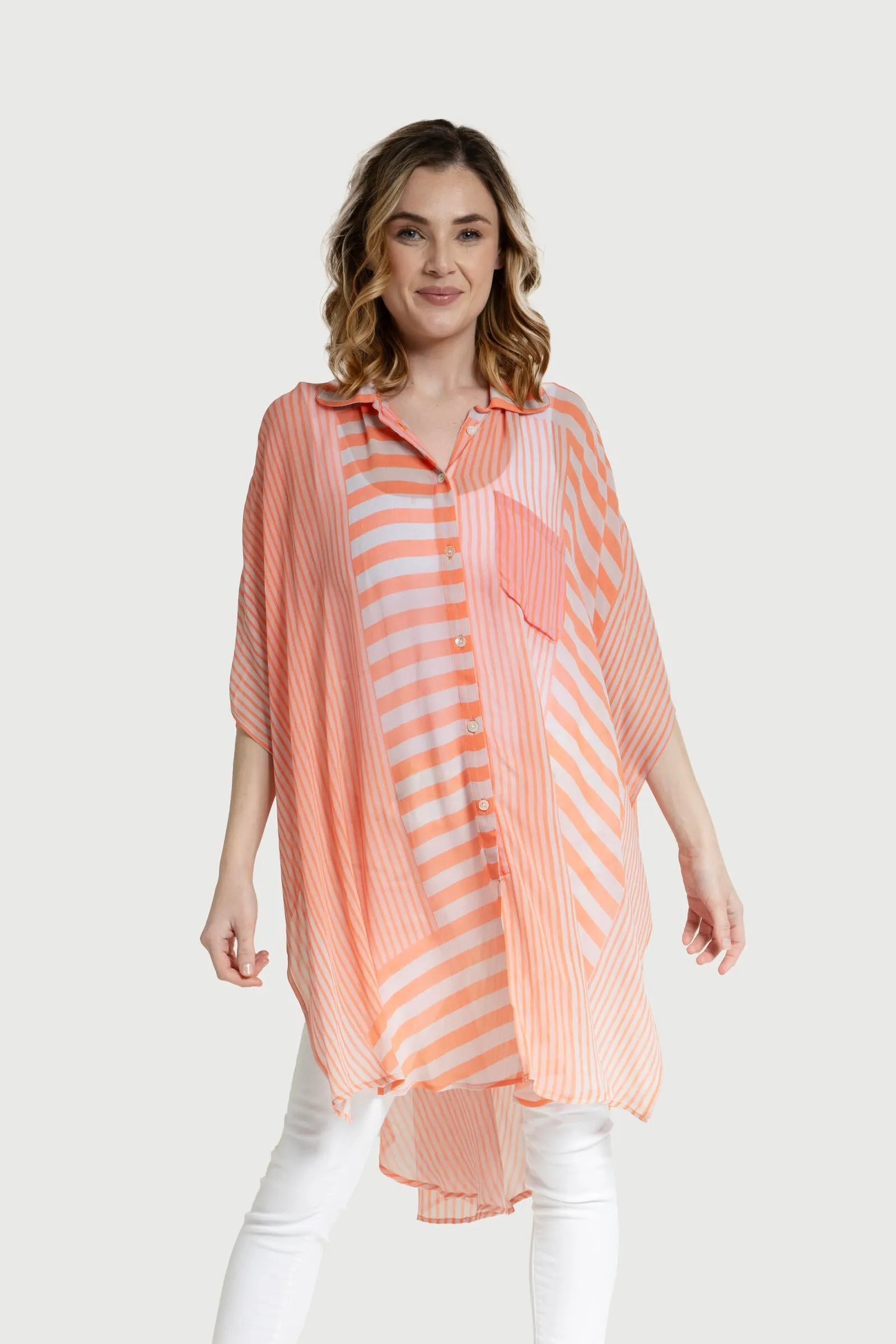 Flowy Striped Oversized Shirt