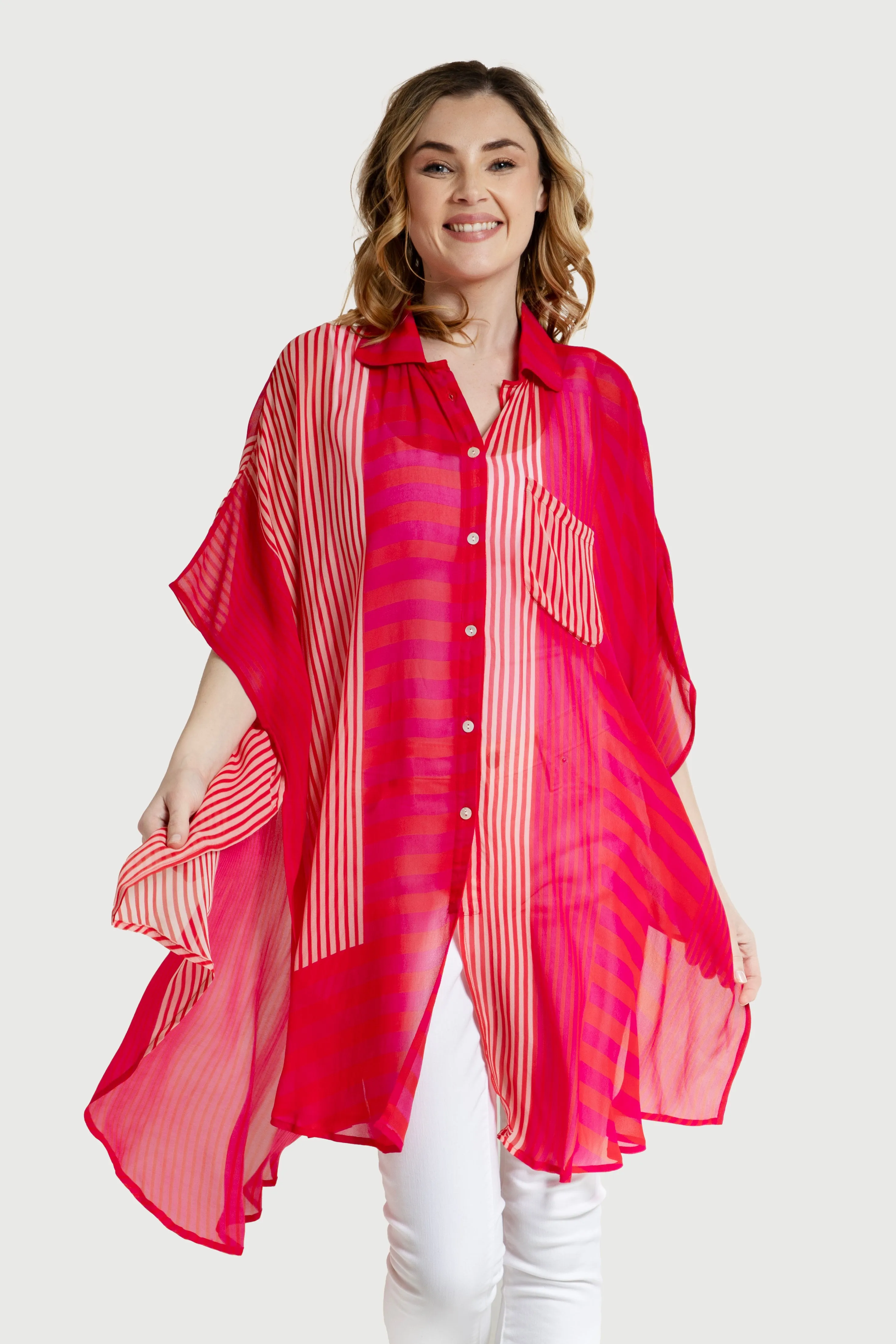 Flowy Striped Oversized Shirt