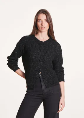 Gilet noir en maille irisée