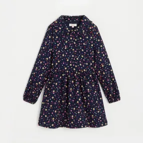 Girls' navy blue long sleeve dress