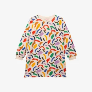 Girls' printed long sleeve dress