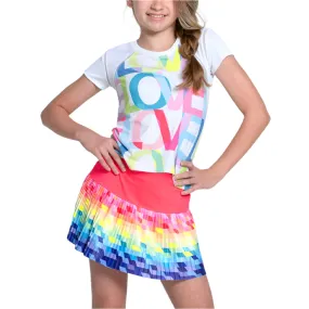 Girls'Love In Color Short Sleeve Tennis Top Rainbow