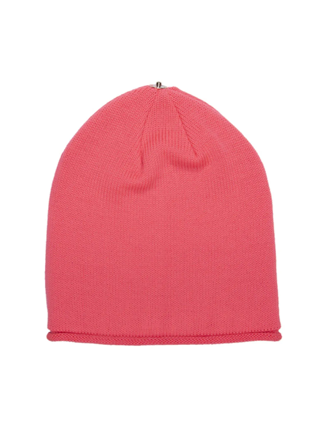 Glossy Knit Hat - Neon Coral