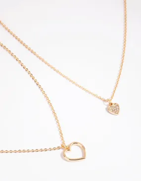 Gold Layered Heart Necklace