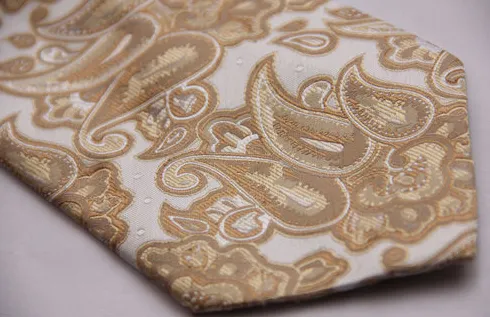 Golden Beige Paisley Necktie