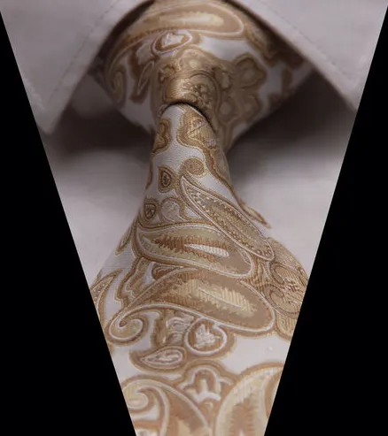 Golden Beige Paisley Necktie